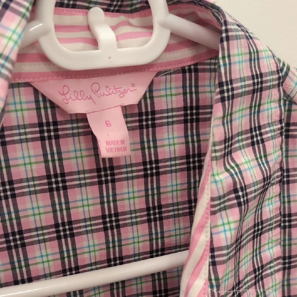 Lilly Pulitzer Womens Pink Ruffled Prairie Blouse Size 6 - Picture 2 of 8